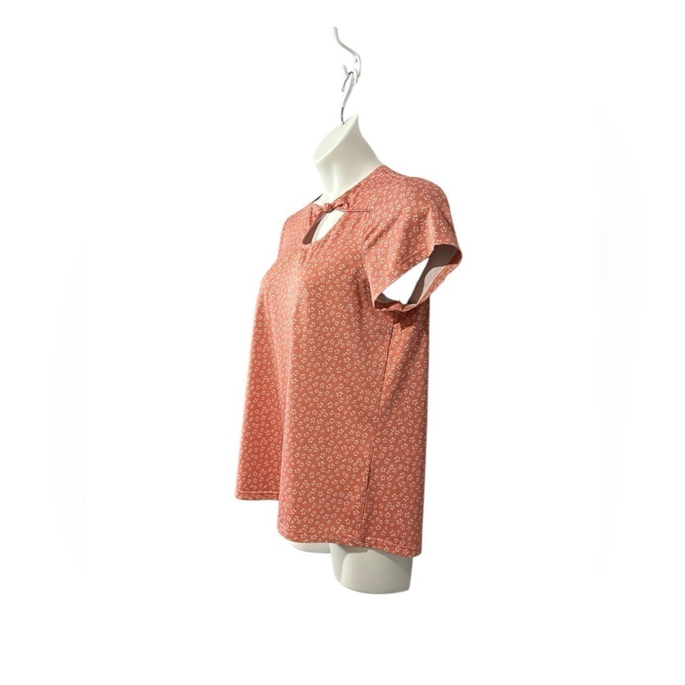 Innée by Claire France, Plus-Size Short Sleeve Top, 1X, Pink & White - Picture 5 of 8